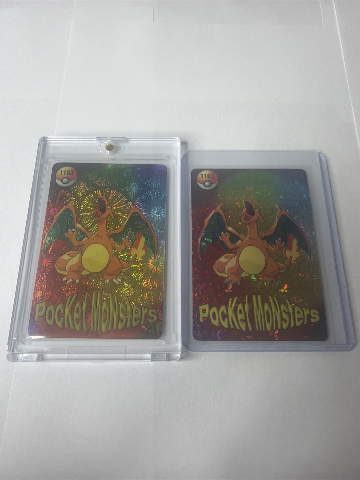 Pokémon CHARIZARD Pocket Monsters Holo Prism Vending 1163 Fireworks Lot Of 2 Rar
