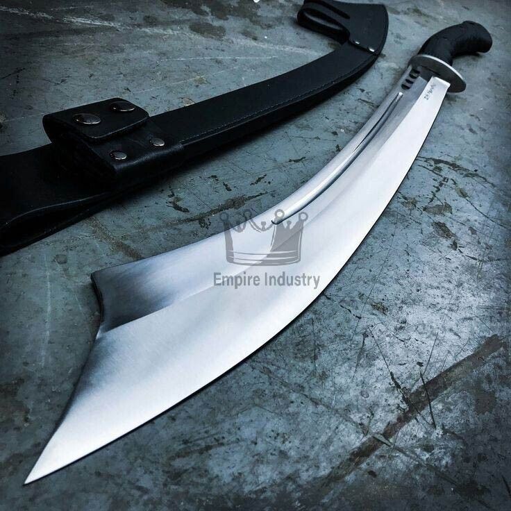 EMP-A23 Custom Handmade J2 Steel Kora Sword, Cowboy Dagger With Leather Sheath