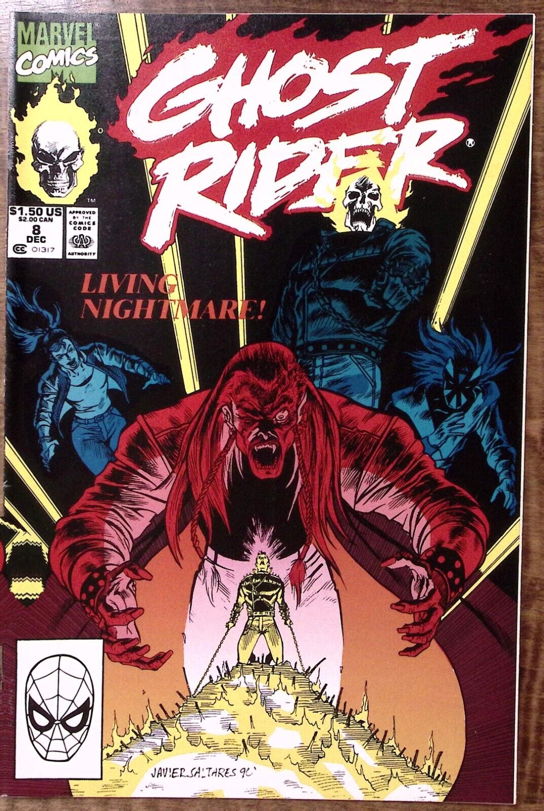 1990 GHOST RIDER DEC #8 MARVEL COMICS LIVING NIGHTMARE EXC NEAR MINT Z3679