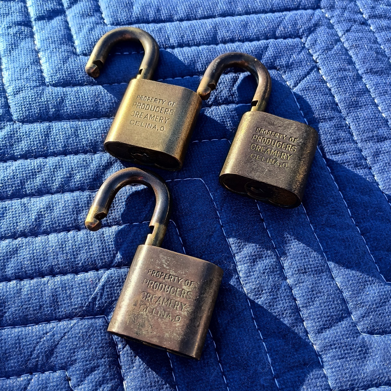 Lot Of 3 Best Lock Property of Producers Creamery Celina Ohio Padlock No Keys 