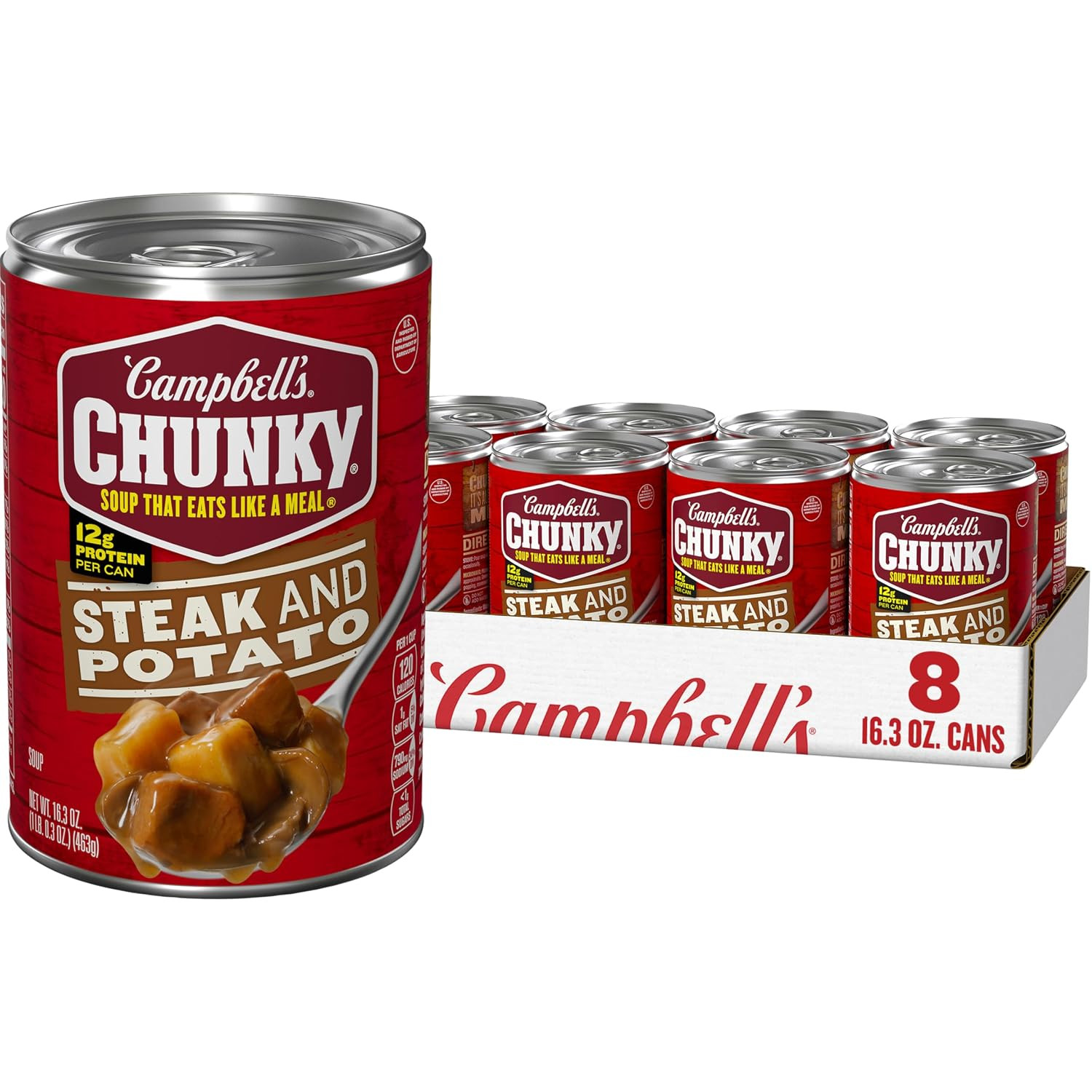 Campbell’S Chunky Soup, Steak and Potato Soup, 16.3 Oz Can