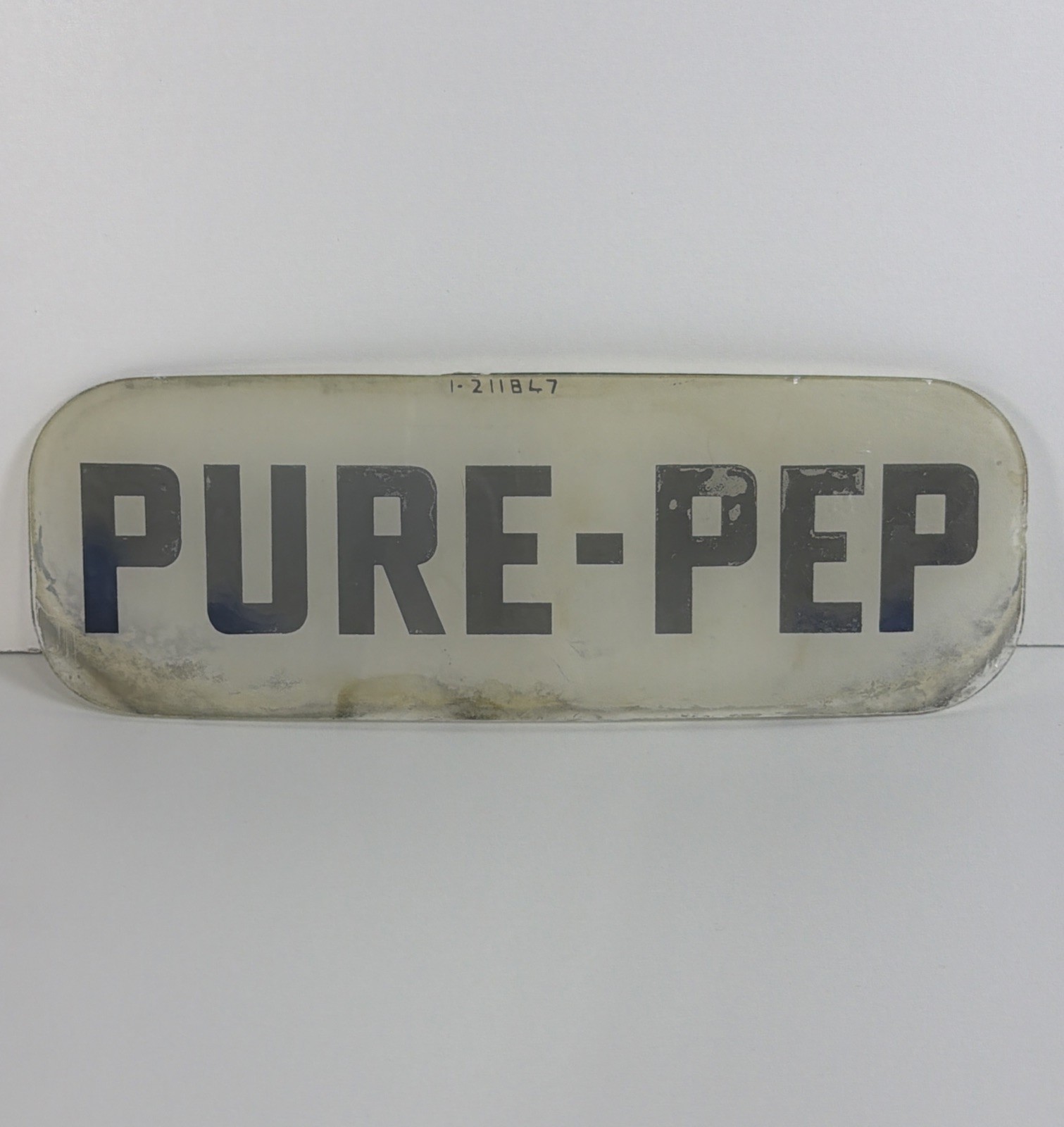 VTG Original PURE-PEP 1-211847 Gasoline Glass Insert Pump Plate Used RARE HTF VTG Original PURE-PEP 1-211847 Gasoline Glass Insert Pump Plate Used RARE HTF