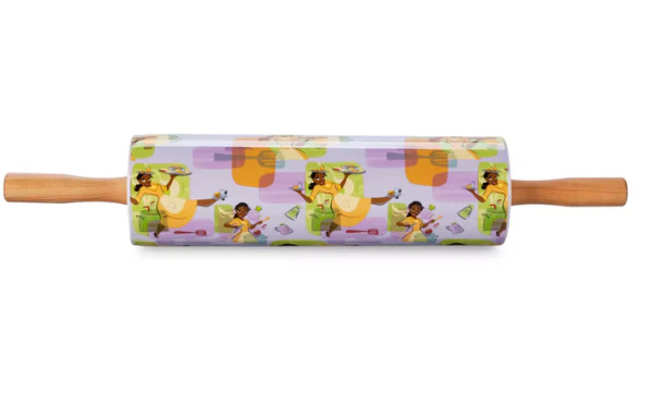 DISNEY THE PRINCESS AND THE FROG TIANA CERAMIC ROLLING PIN WITH WOODEN HANDLES