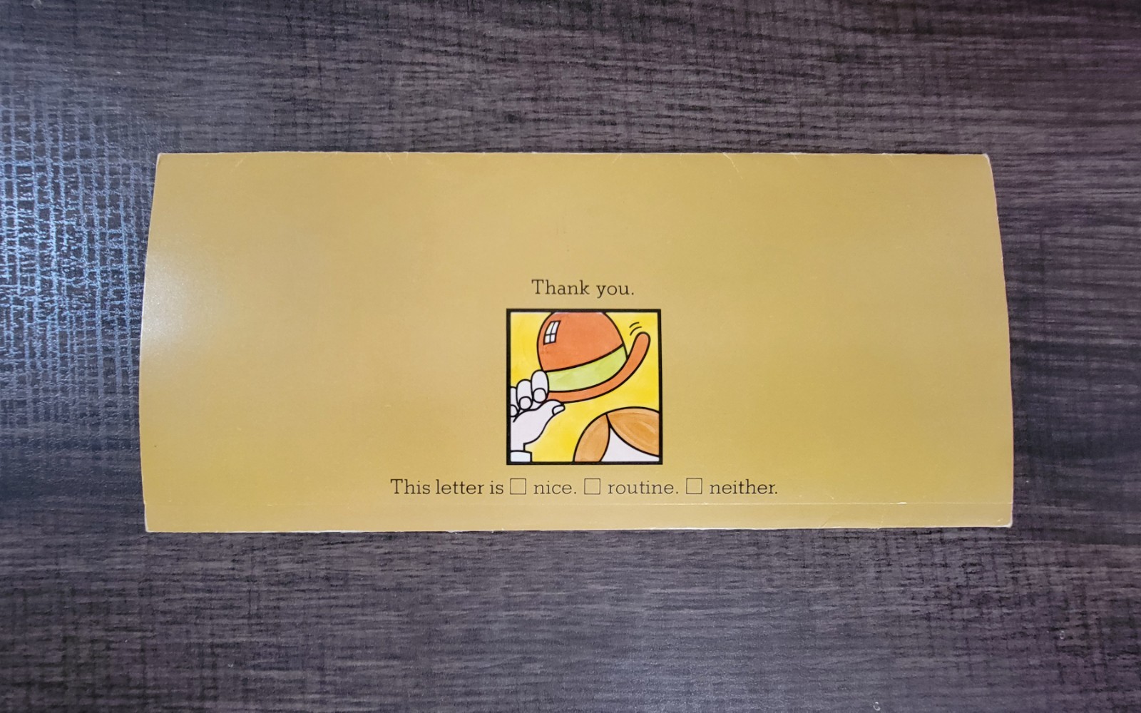 NOS HTF Nothng-to-it-letters 1977 THOUGHT FACTORY Humorous Thank You Card NOS HTF Nothng-to-it-letters 1977 THOUGHT FACTORY Humorous Thank You Card