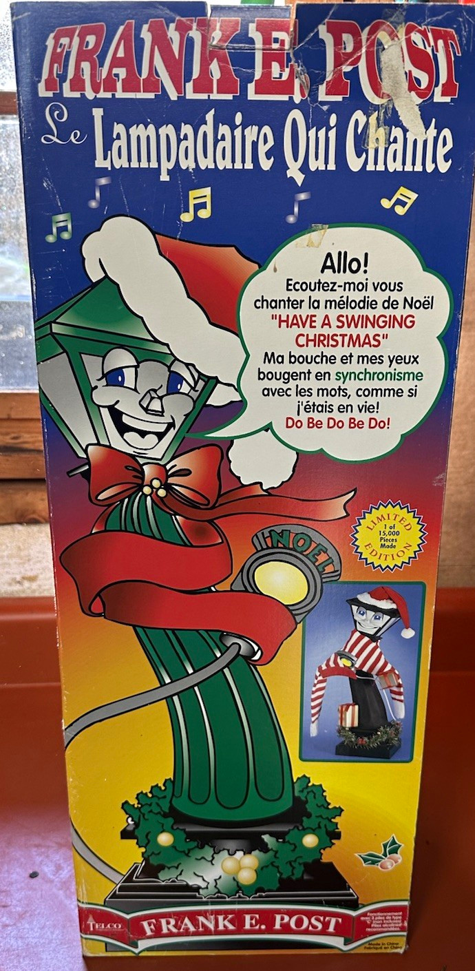 Vintage 1997 Telco Frank E Post Singing Lamppost Animated Illuminated Christmas