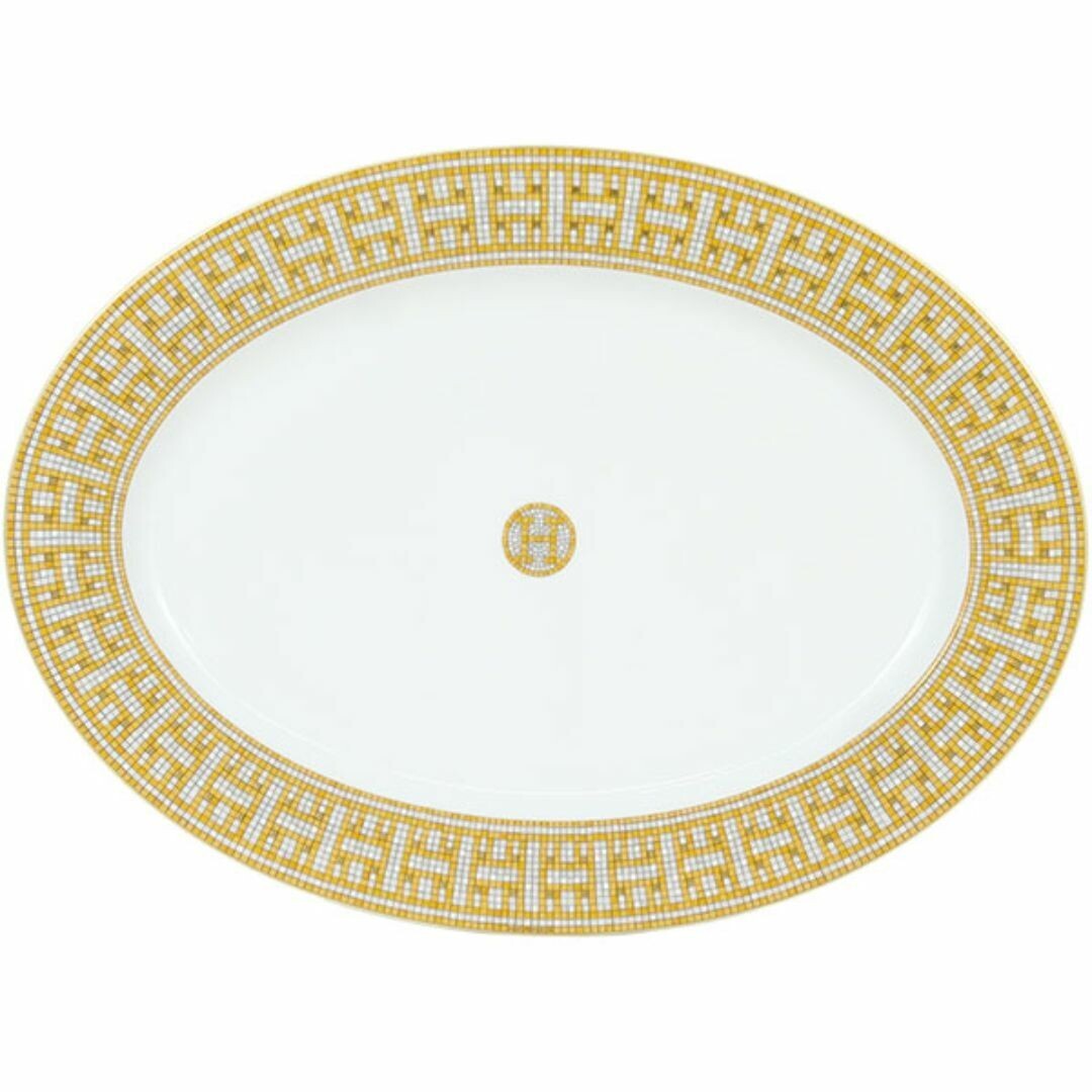HERMES MOSAIQUE AU 24 GOLD OVAL PLATTER LARGE #P026050P BRAND BNIB w/Storage bag
