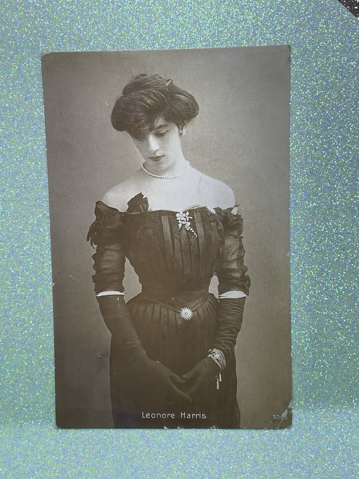 Leonore Harris Beauty Actor Original Edwardian 1907 Photo Postcard RPPC