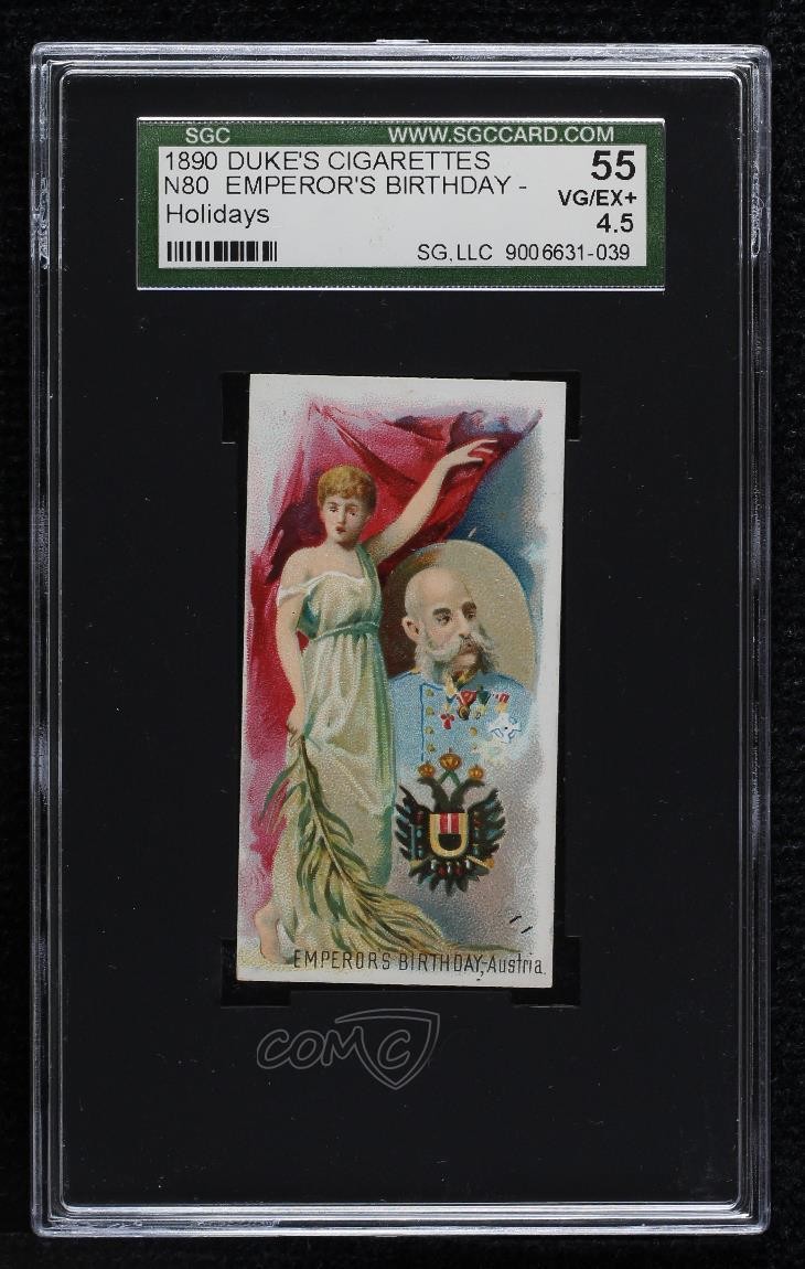 1890 Duke's Holidays Tobacco N80 Emperor's Birthday Austria SGC 55 0v3e
