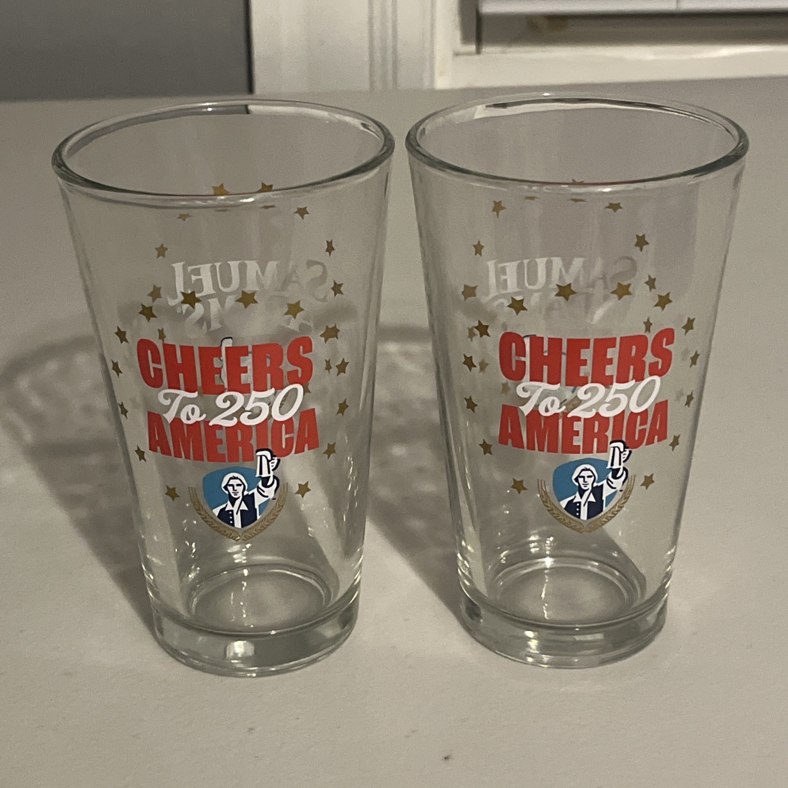 LIMITED EDITION- Sam Adams Pint Glasses - Cheers to 250 America anniversary  (2)
