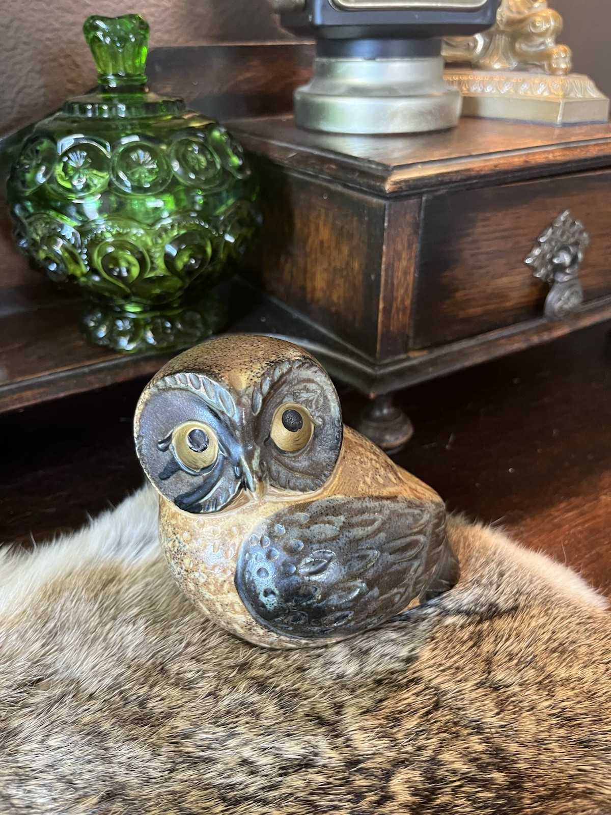 18. Vintage 1960s Otagiri Japan Ceramic Owl Figurine MCM