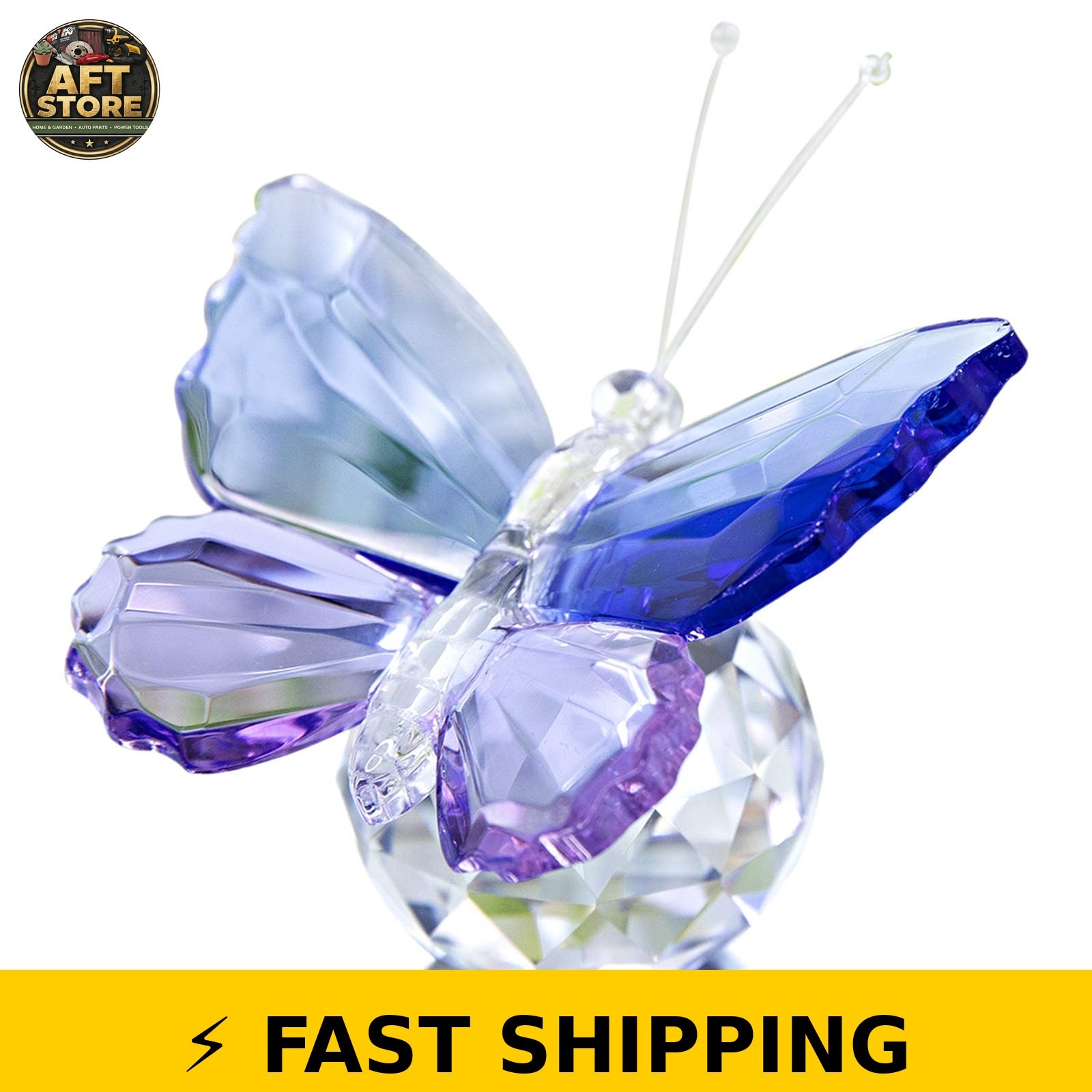 H&D Crystal Cut Butterfly Figurine Ornament Table Decor
