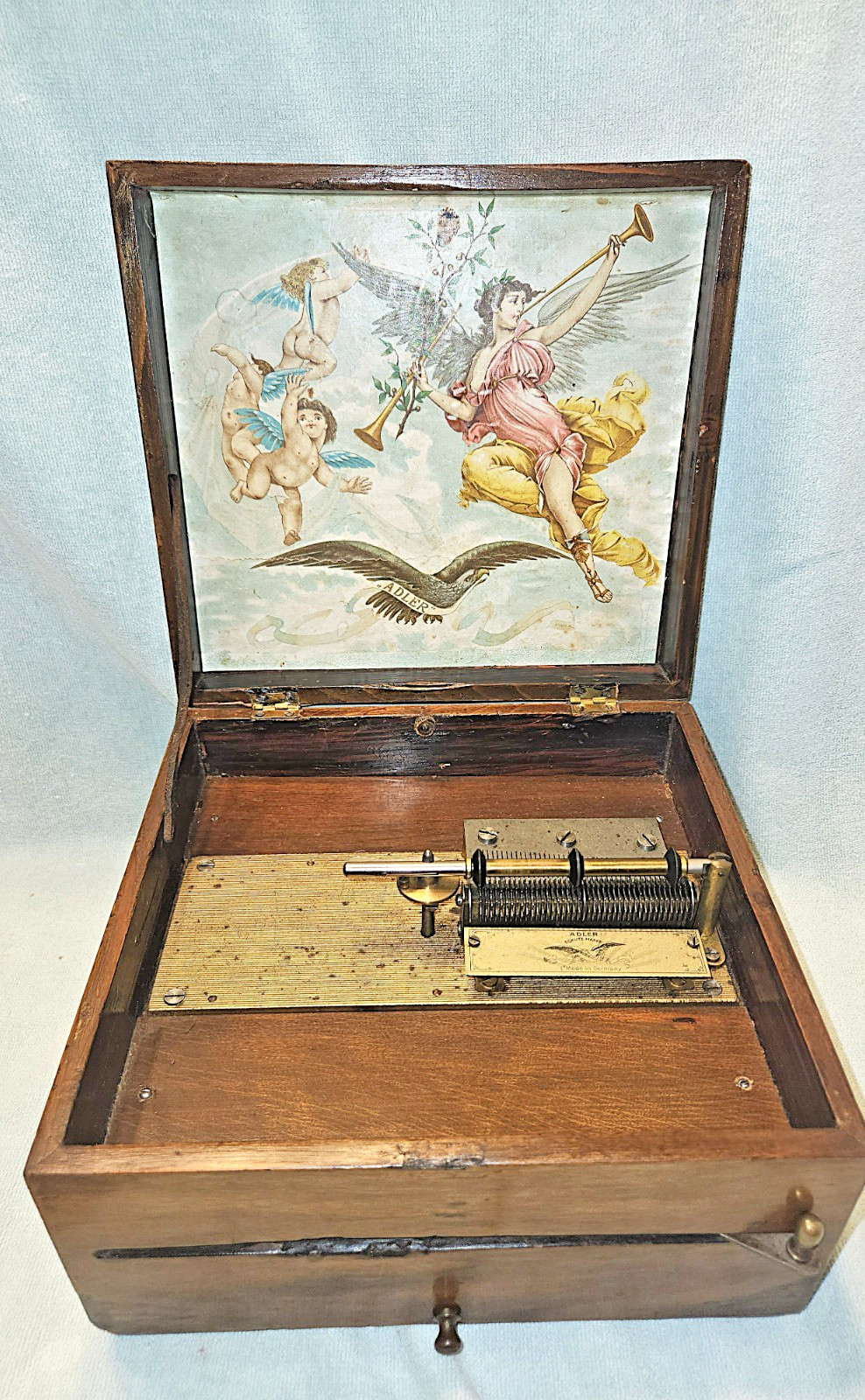 1890's ADLER Antique Polyphon Music Box w/15 DISKS WORKS & PLAYS OK 1890's ADLER Antique Polyphon Music Box w/15 DISKS WORKS & PLAYS OK