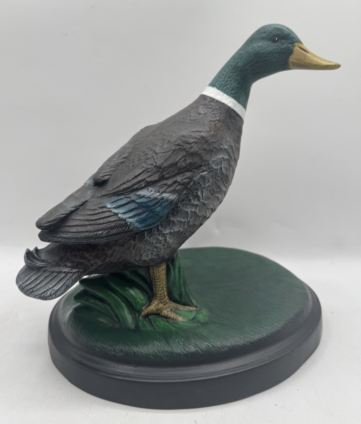 Vintage Gorgeous Handpainted Ceramic Duck Decoy Figurine Signed KA 88’