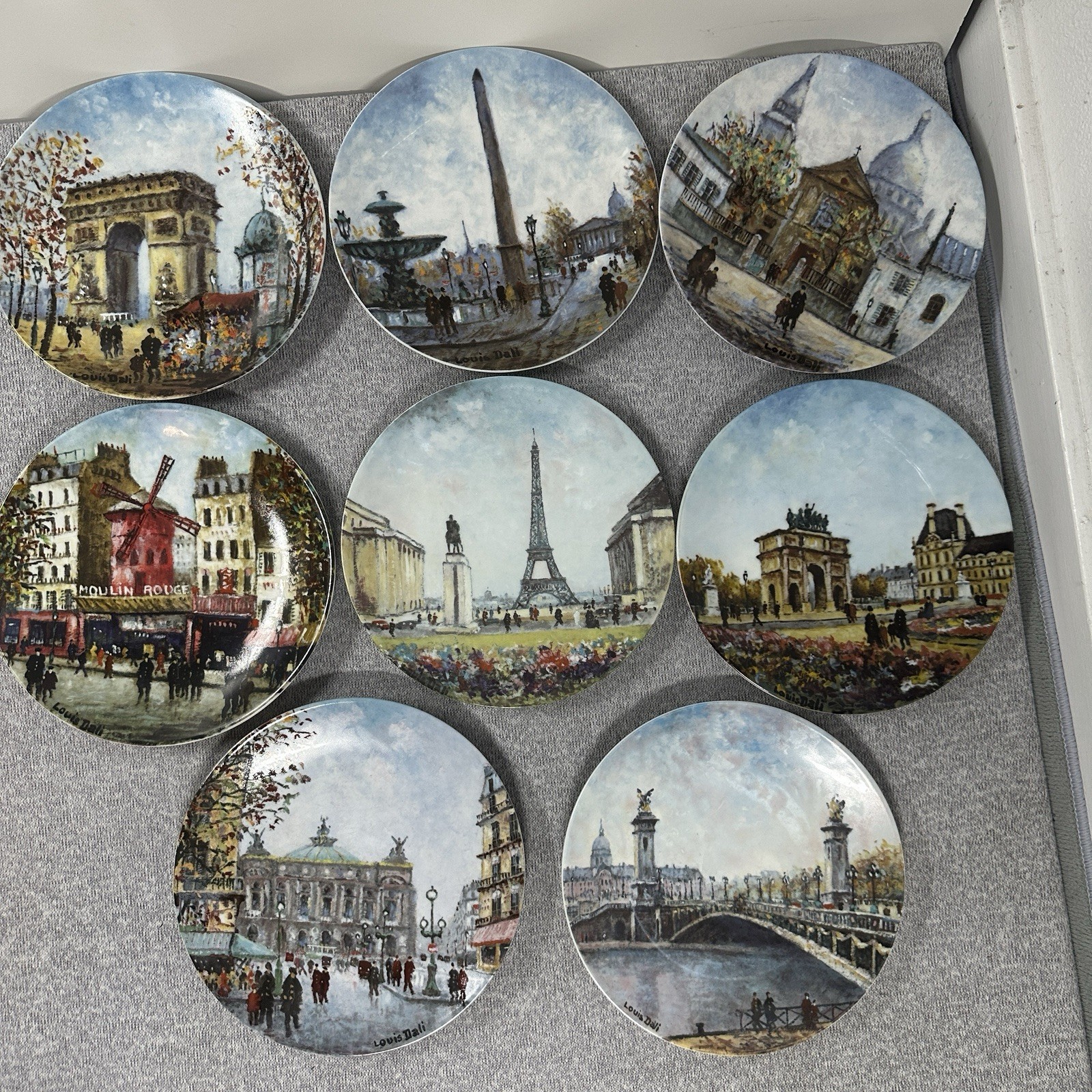 8 Vtg Limoges Louis Dali Paris Plates Set D\'Arceau France Collector Porcelain