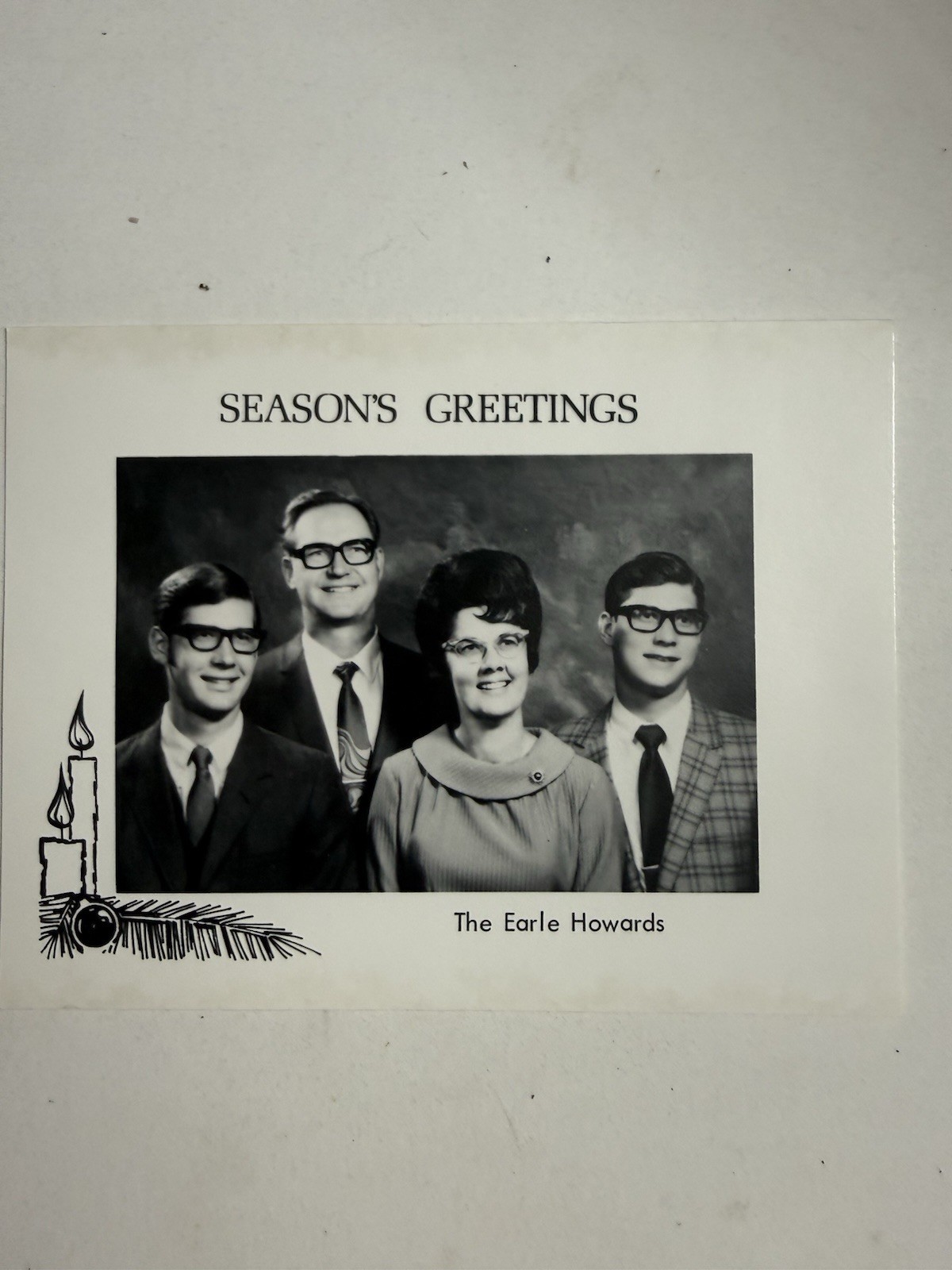 1969 Vintage Christmas Photo Card Earle Howard Family Kodak Real Photo