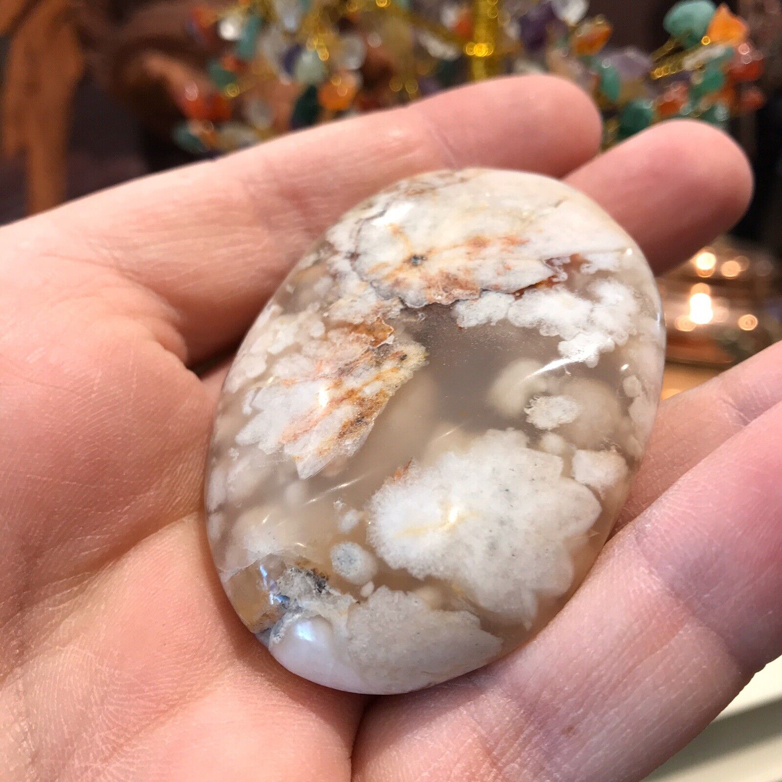 Flower Agate Crystal Stone Rock Healing Crystals Yoga Reiki Meditation 3\