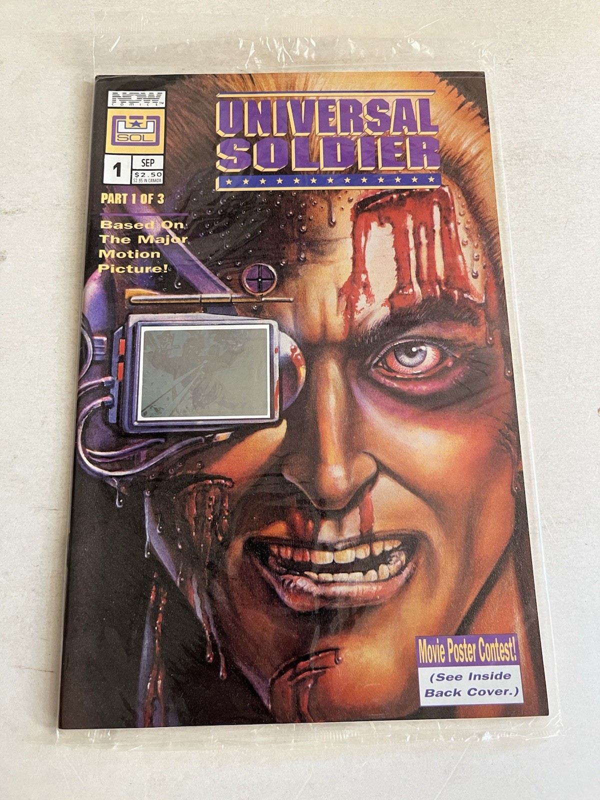UNIVERSAL SOLDIER #1 NOW Comics 1992 Movie Adaptation Sealed in Polybag NM-/NM