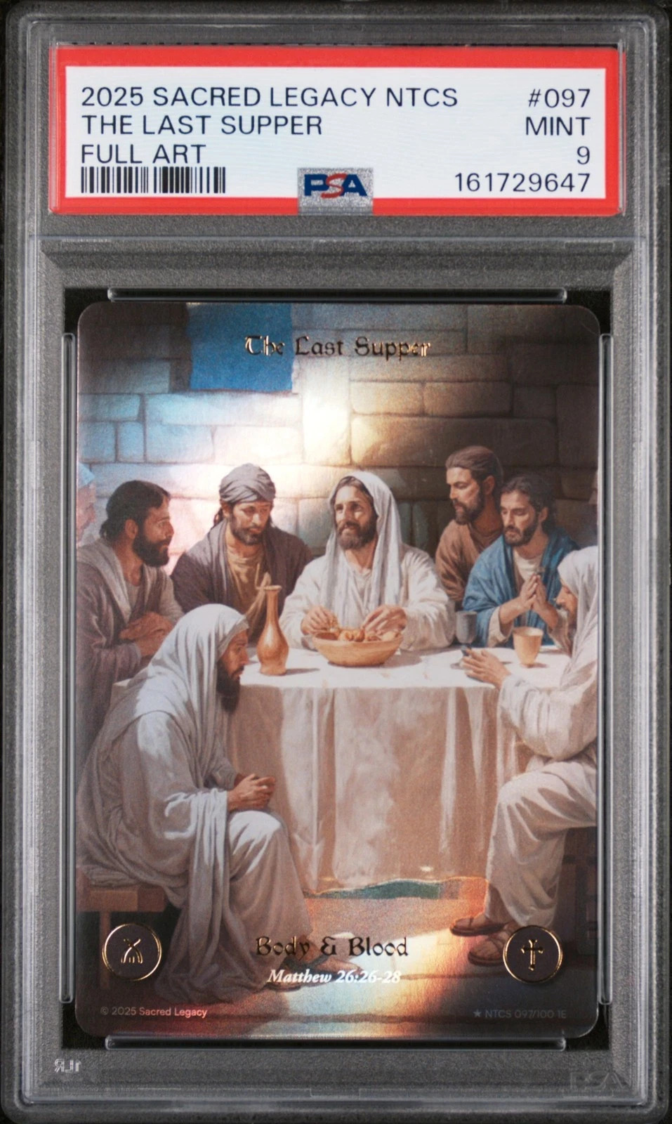 2025 SACRED LEGACY NEW TESTAMENT CORE SET FULL ART #097 THE LAST SUPPER PSA 9