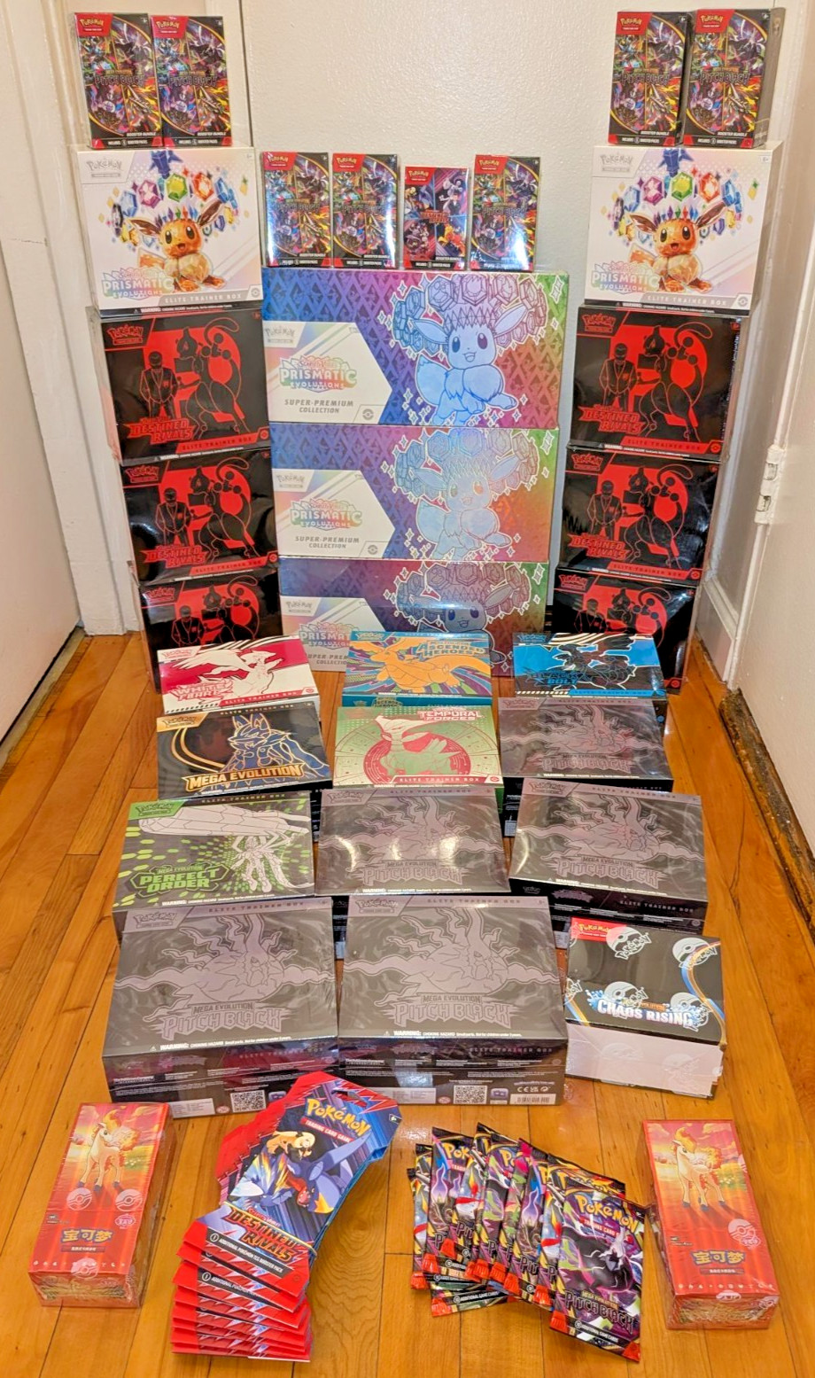 HUGE POKEMON ETB/SPC/BOOSTER COMBO-PRISMATIC,RIVALS,WHITE,BLACK,LUCARIO,TEMPORAL HUGE POKEMON ETB/SPC/BOOSTER COMBO-PRISMATIC,RIVALS,WHITE,BLACK,LUCARIO,TEMPORAL