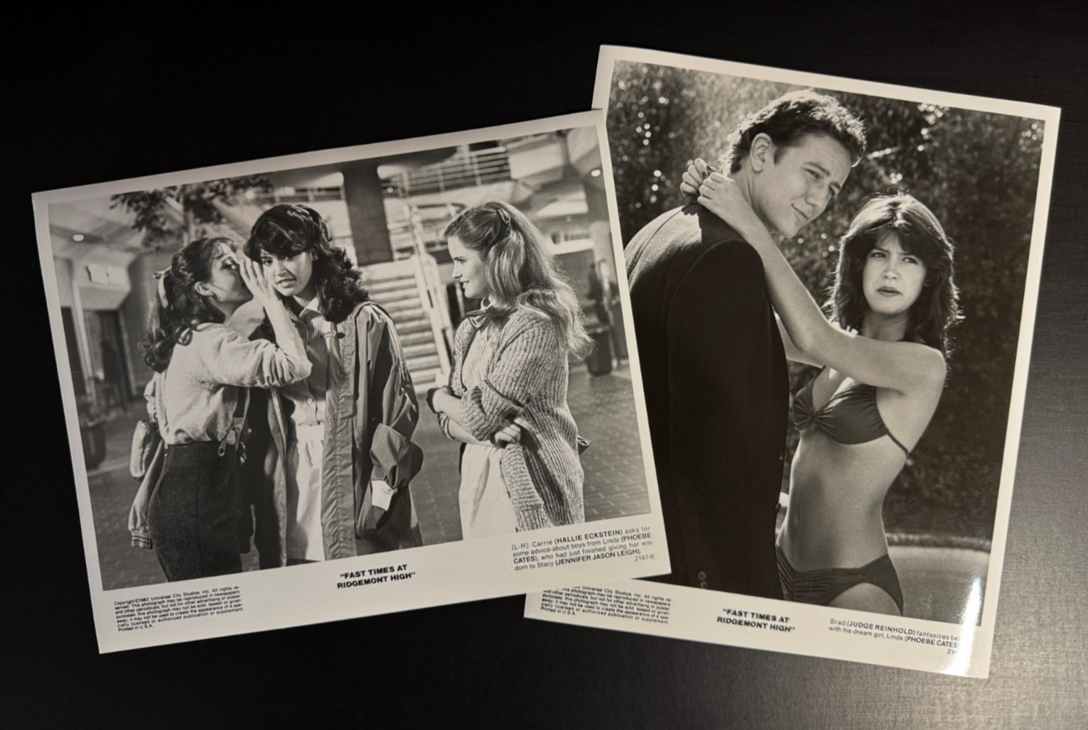 (2) Original 1982 Fast Times at Ridgemont High Press Photos Phoebe Cates Bikini