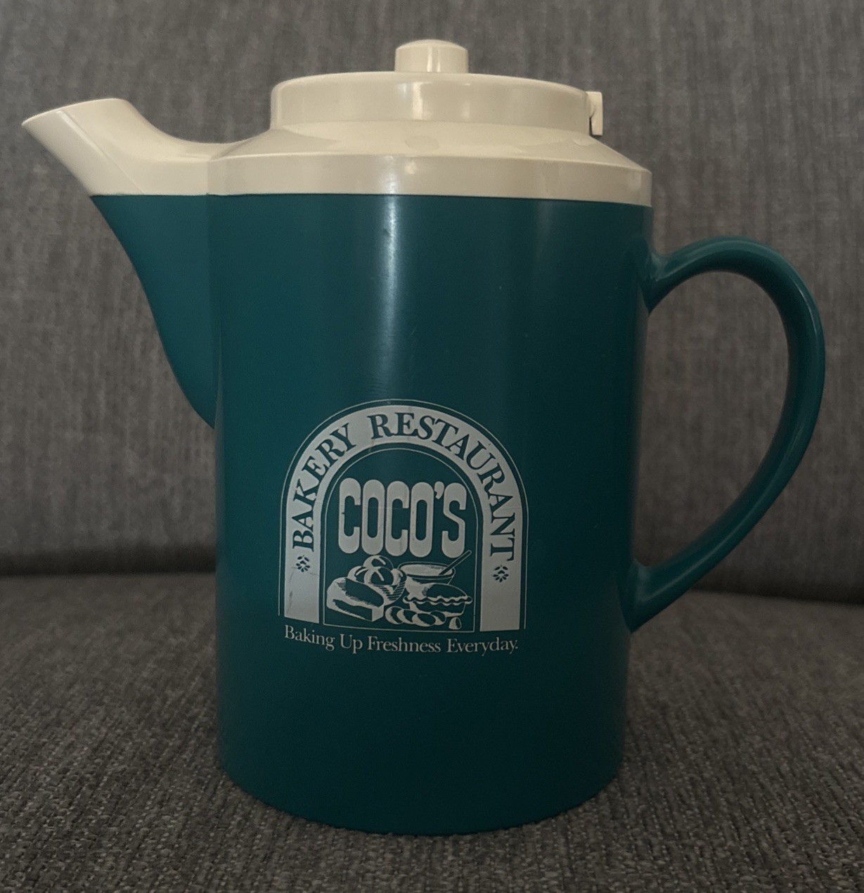 Vtg Coco’s Bakery Restaurant Hot Water Pitcher Advertising Service Ideas