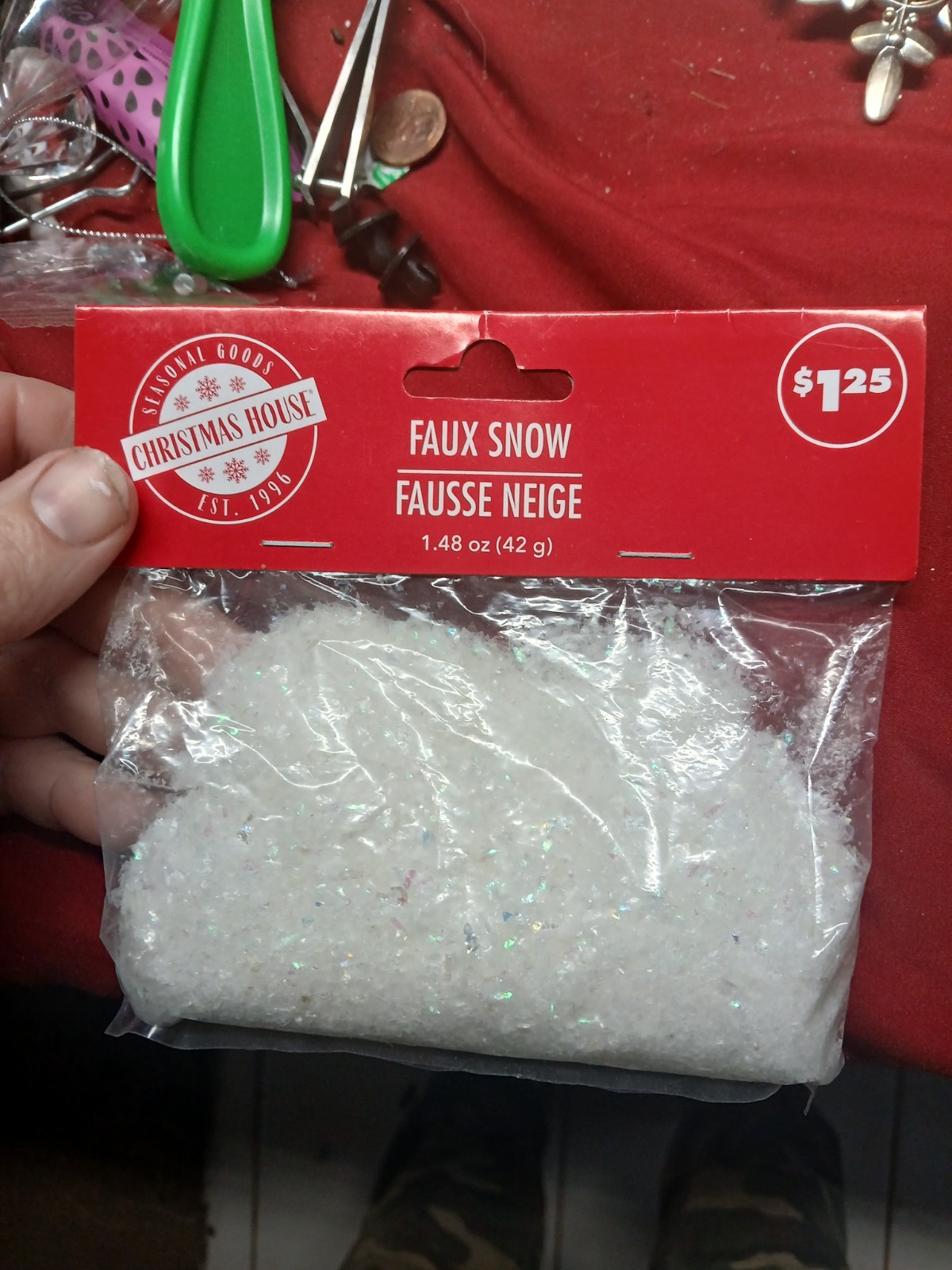 pack of Christmas House brand Faux Snow