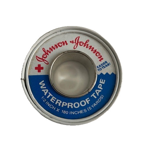 Vintage Johnson & Johnson Waterproof Tape Metal Tin - EMPTY