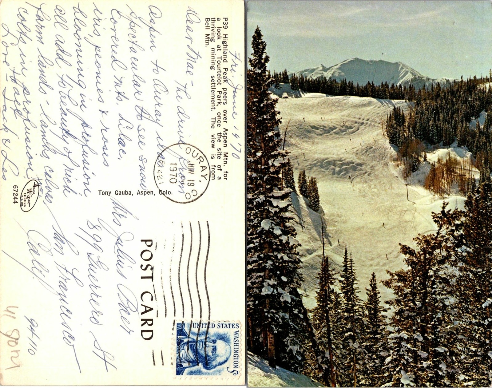 Highland peak CO Tourtelot Park Postcard Used (41121)