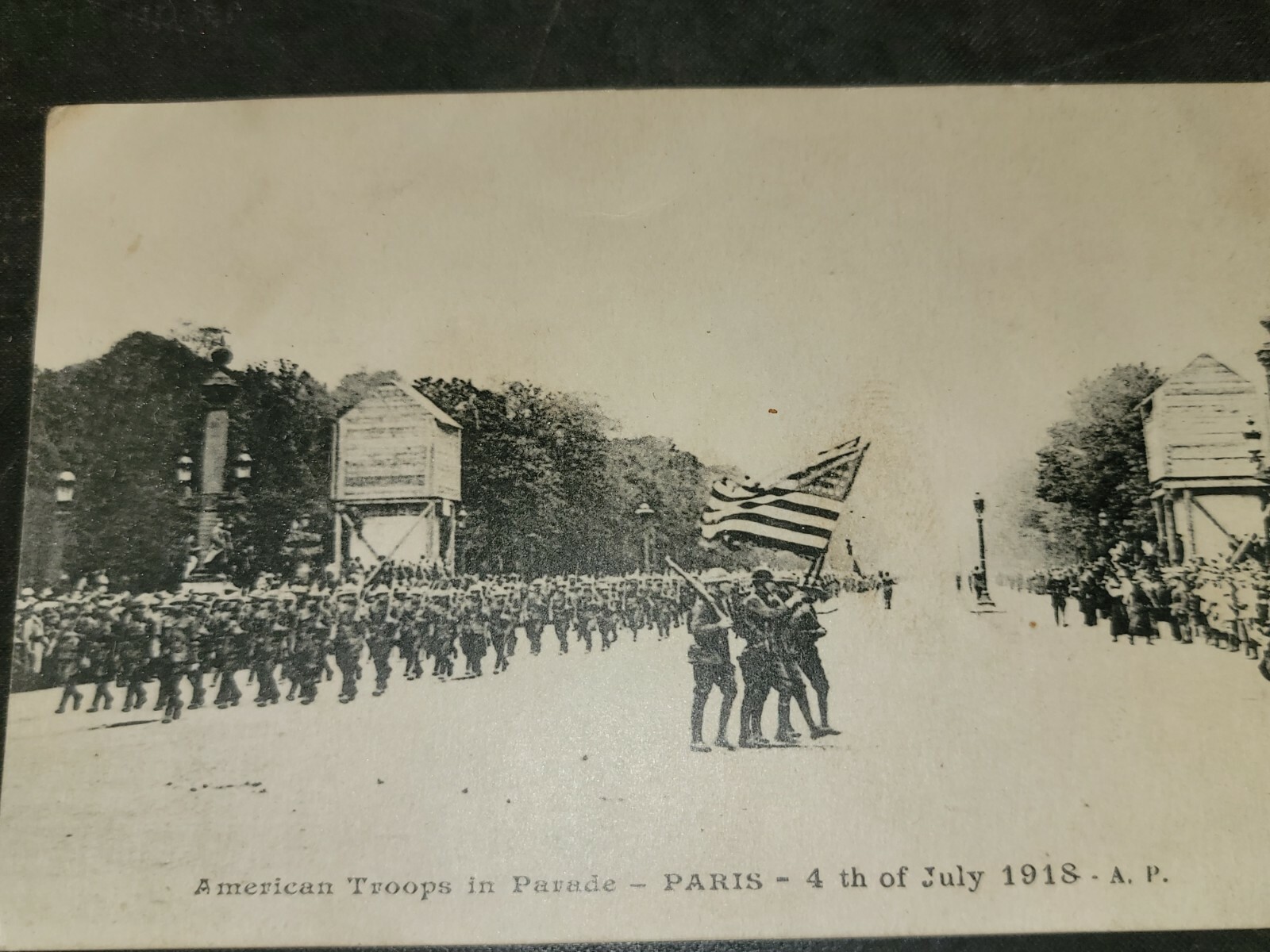WWI American Red Cross Postcard of Paris July 4 1918.