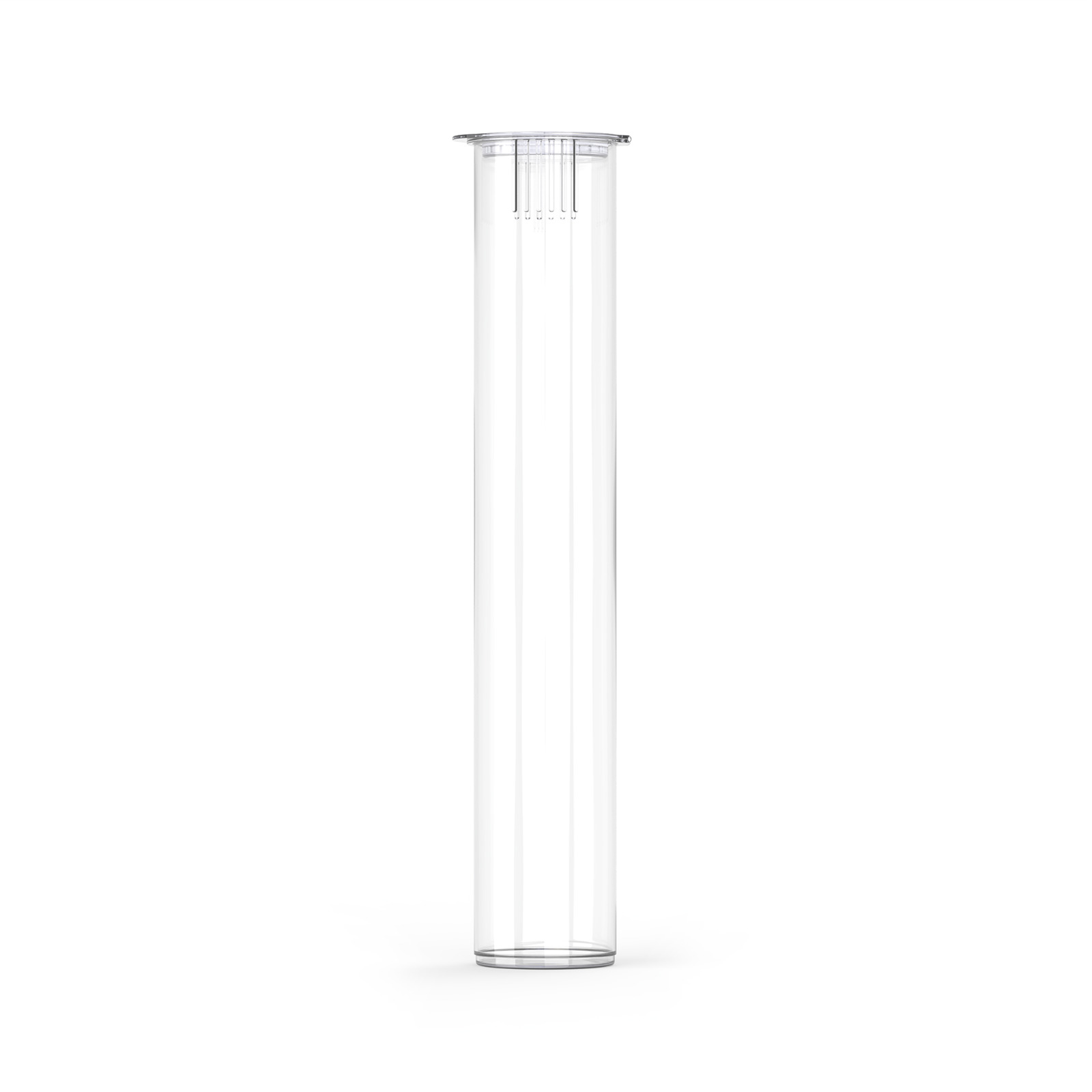1000pk 116mm Child-Resistant Plastic Pop Top Tubes Pre-Roll Joint Clear