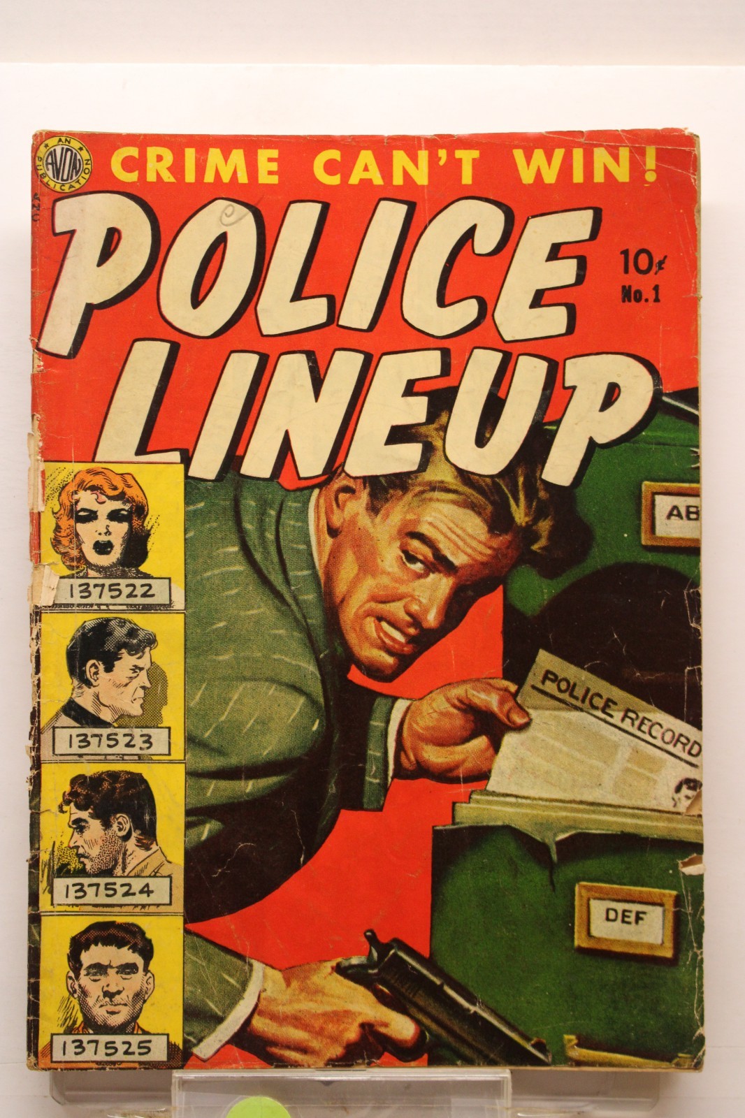 POLICE LINE-UP #1 (1951) Pre-Code Crime, Moe Marcus, Wally Wood, Avon Pub.
