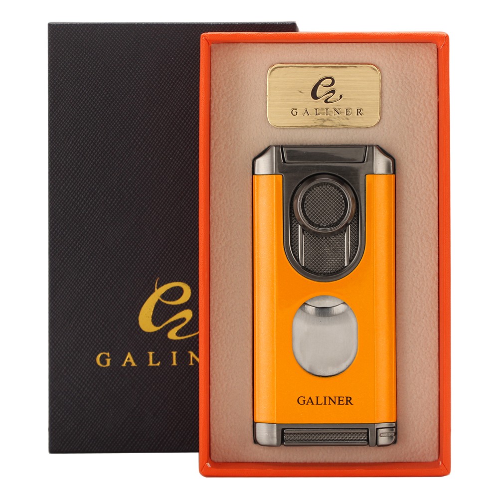 Galiner Travel Cigar Jet Flame Torch Lighter Stainless Guillotine Cutter Holder
