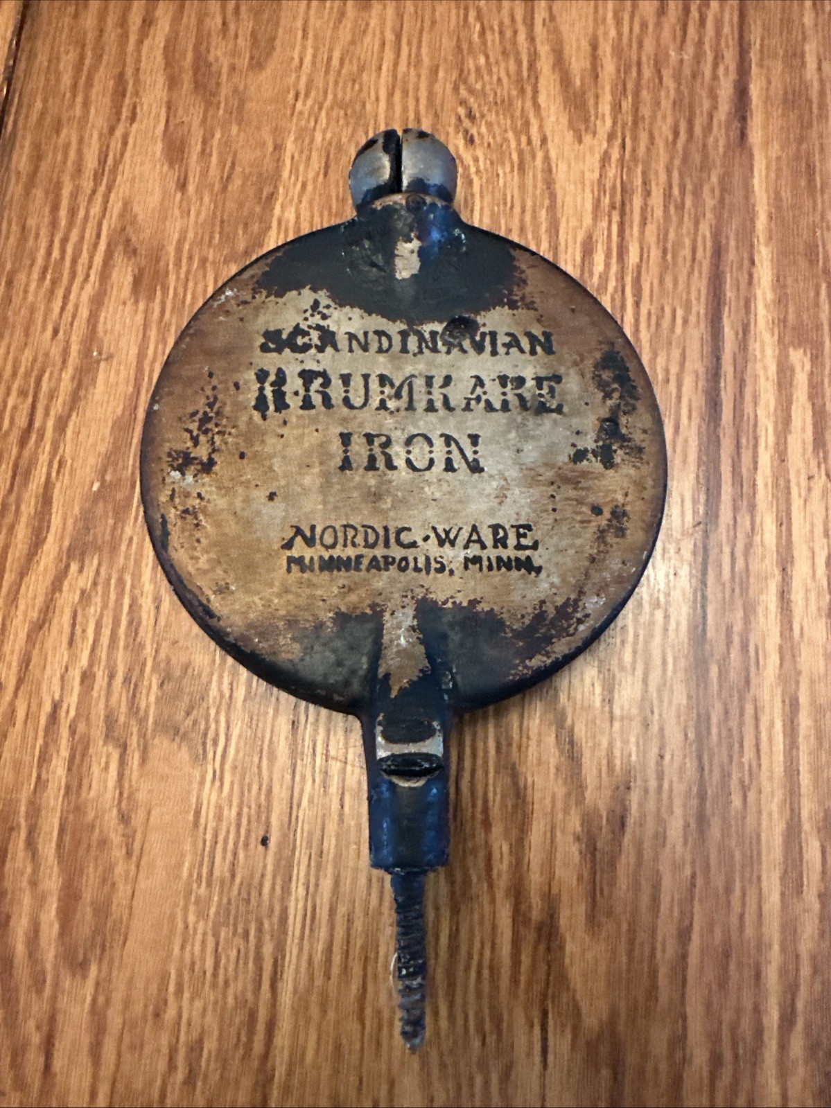 Vtg Nordic Ware Scandinavian Krumkake Iron Minneapolis Pizelle No Base Handle