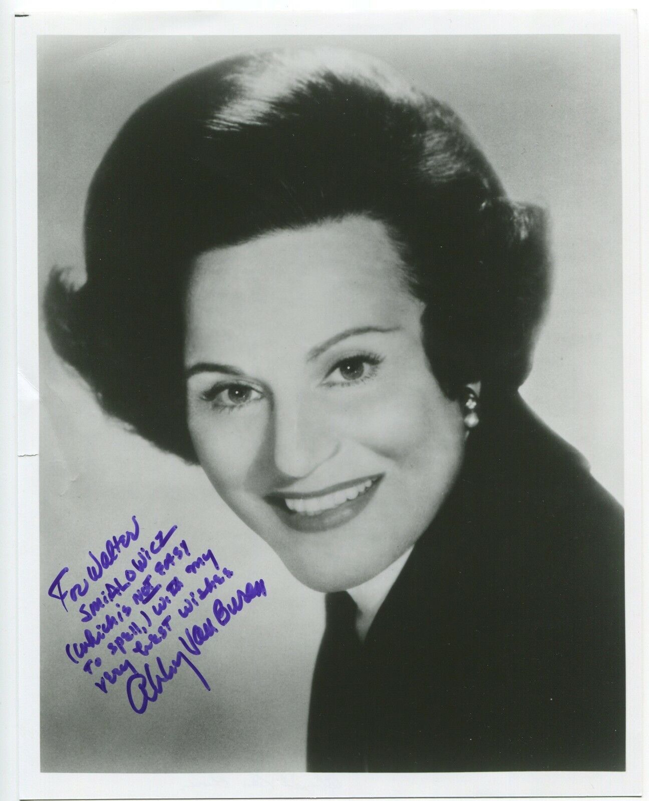 Abigail van Buren Signed 8x10 Photo Vintage Autographed Signature Dear Abby