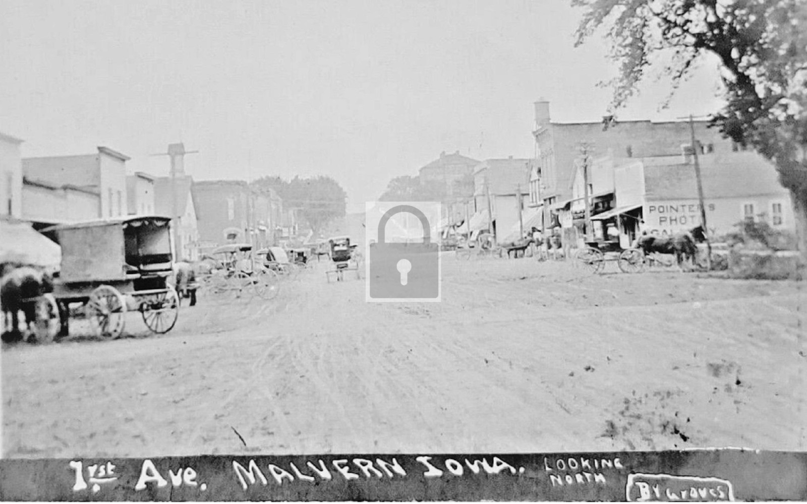 1908 Street View 1st Avenue Malvern Iowa IA - 11x17 Reprint