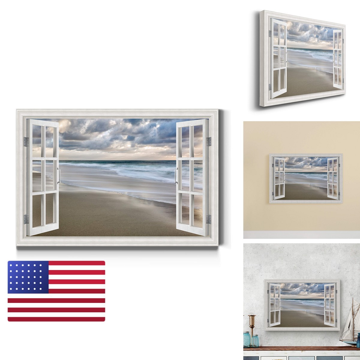 Renditions Gallery Canvas Art Window View Calm Morning 32X48 Renditions Gallery Canvas Art Window View Calm Morning 32X48