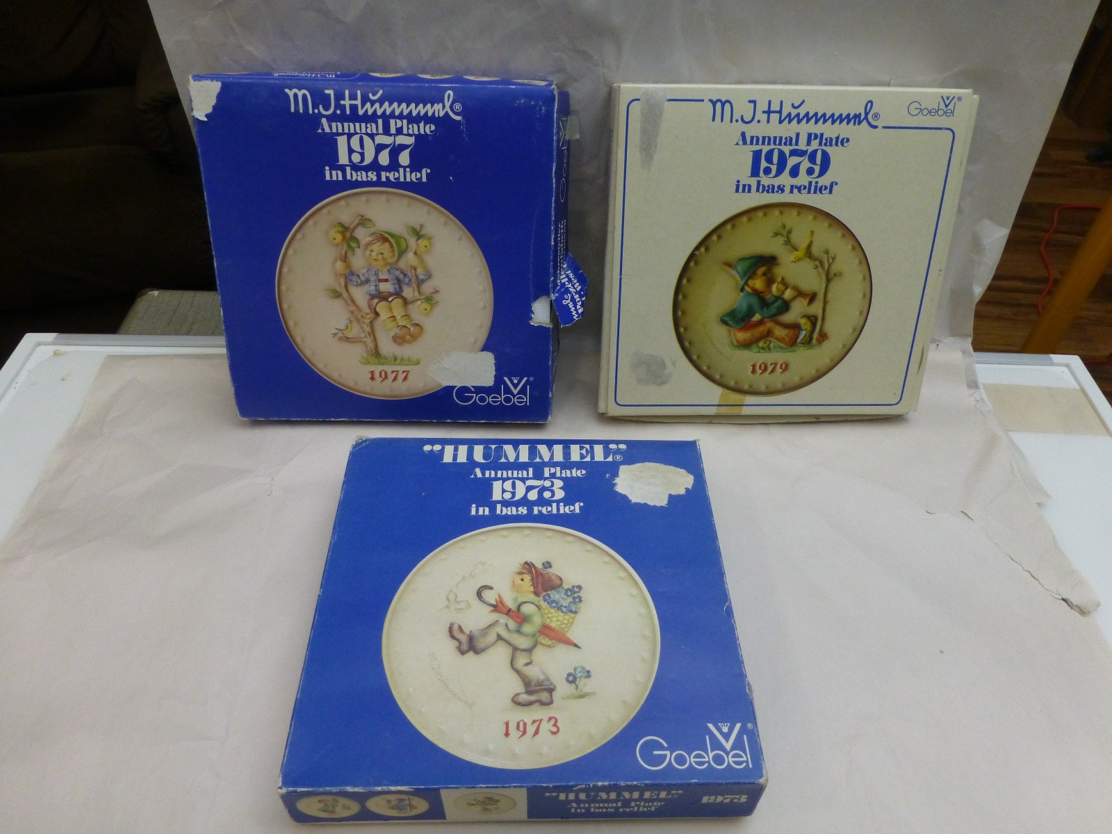 Lot of 3 M.J. Hummel Goebel W Germany 1973,1977,1979 Hand Crafted&Painted Plates