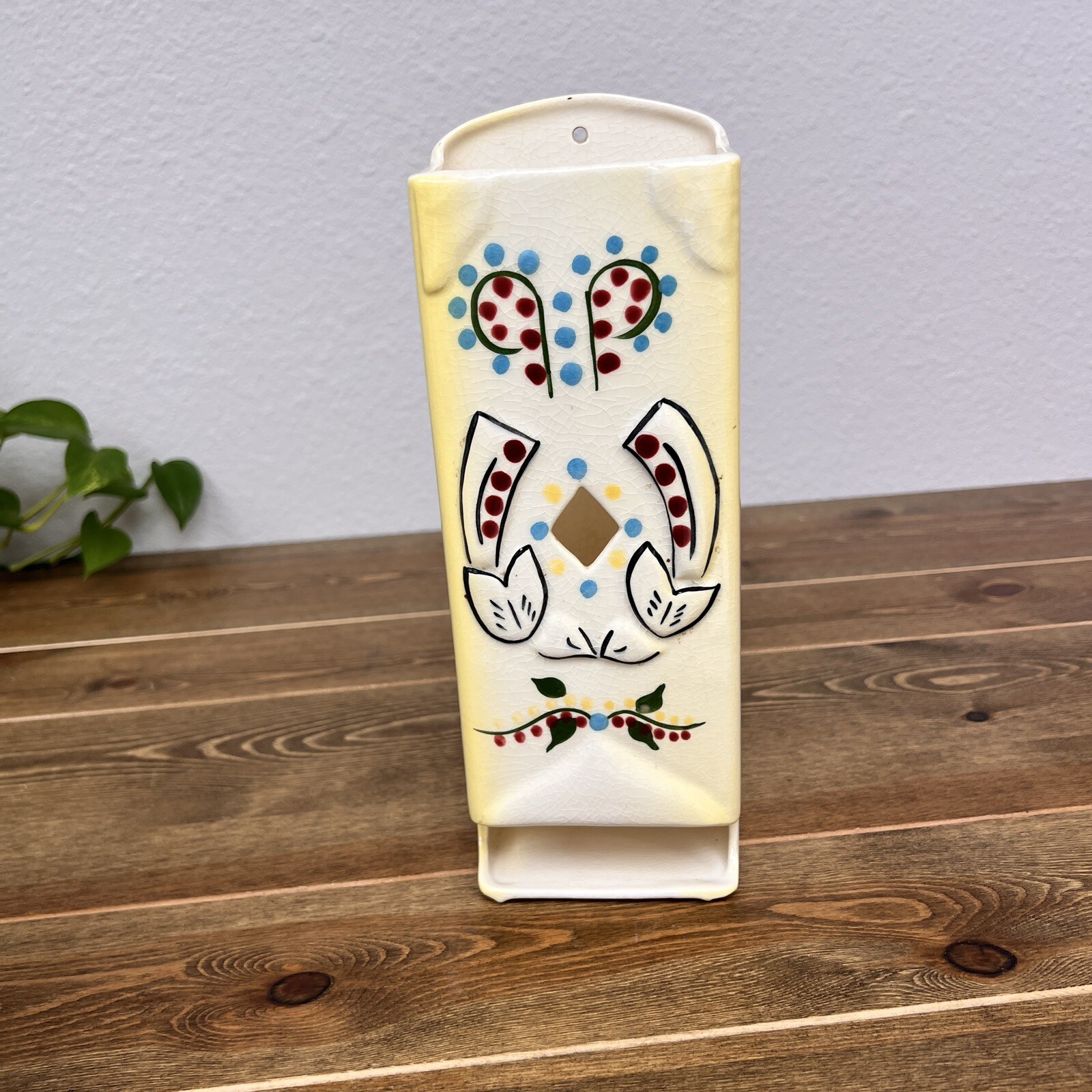 Rare Vintage Deforest of California Pottery Match Box Wall Dispenser