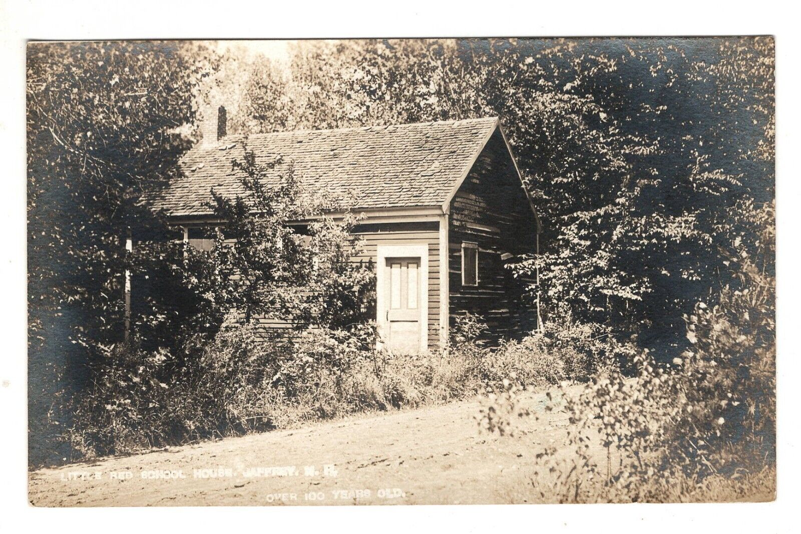 Postcard RPPC New Hampshire Jaffrey Little Red School House 100 years  Old