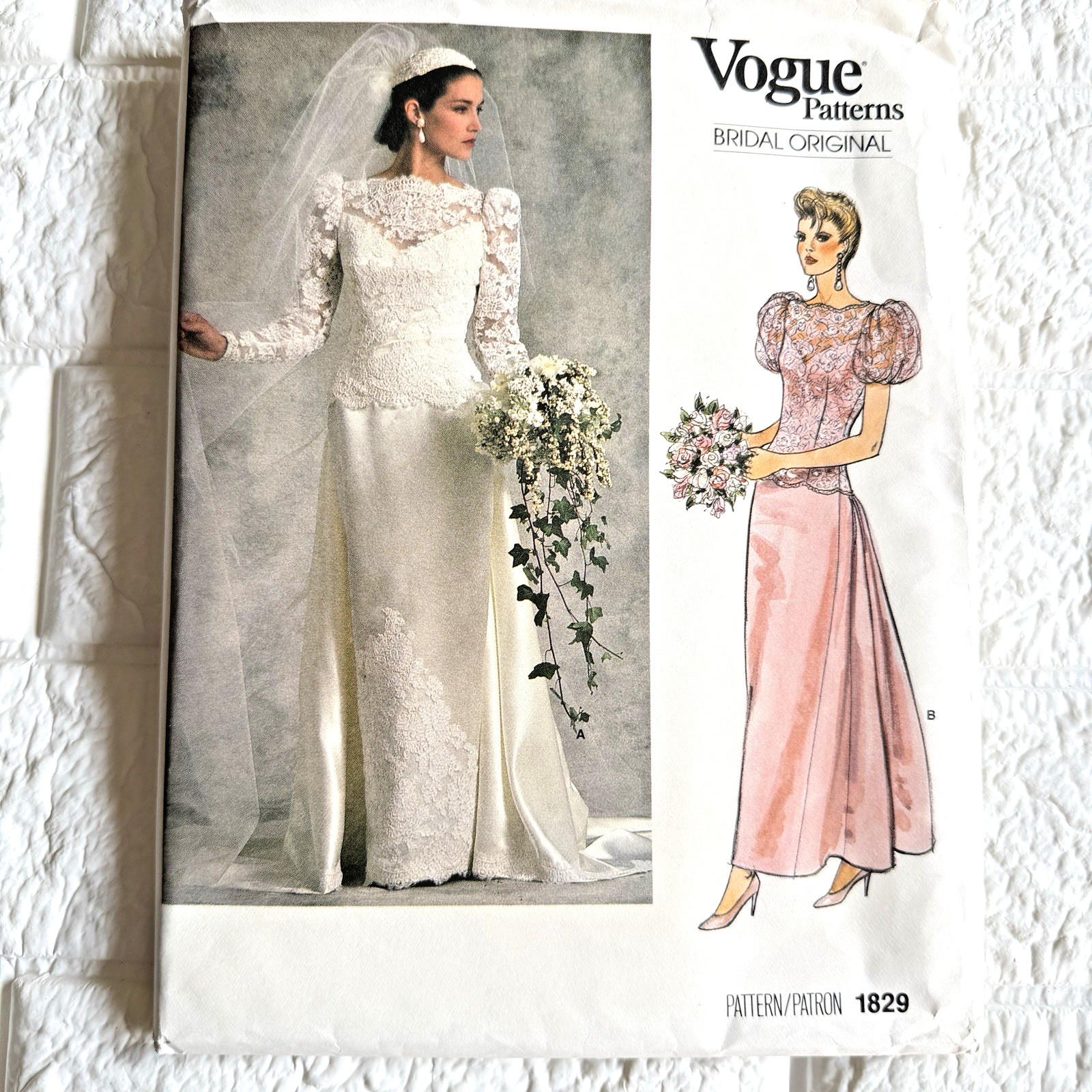 Vtg NEW Vogue 1829 Pattern Sz 10 Bridal Original Romantic Cottagecore Wedding