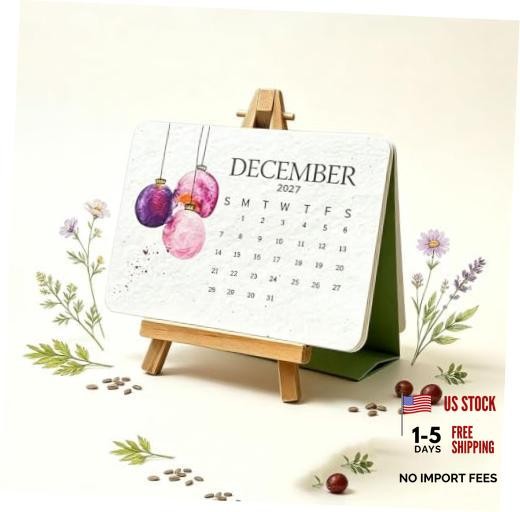 Eco-Friendly Plantable Love Seed Calendar 2027 - Modern Greening Calendars
