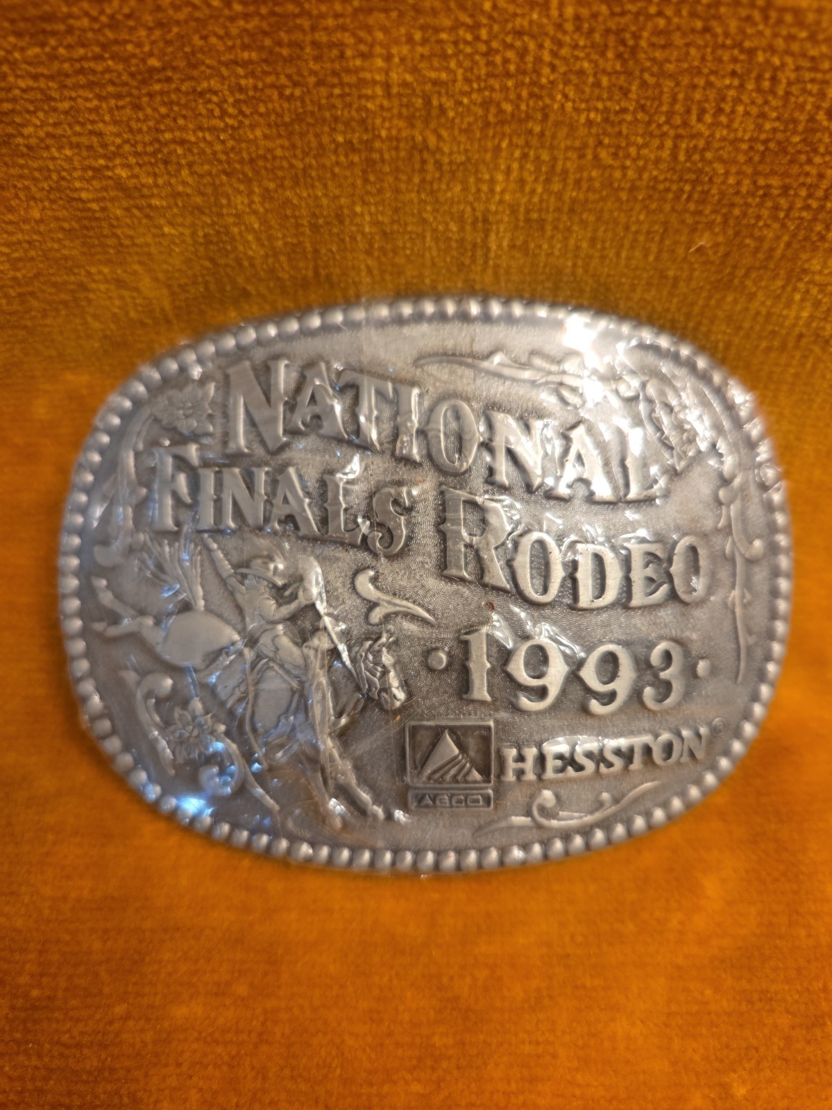 Vintage Hesston NFR Belt Buckle 1993 National Finals Rodeo NOS New Sealed 4x3