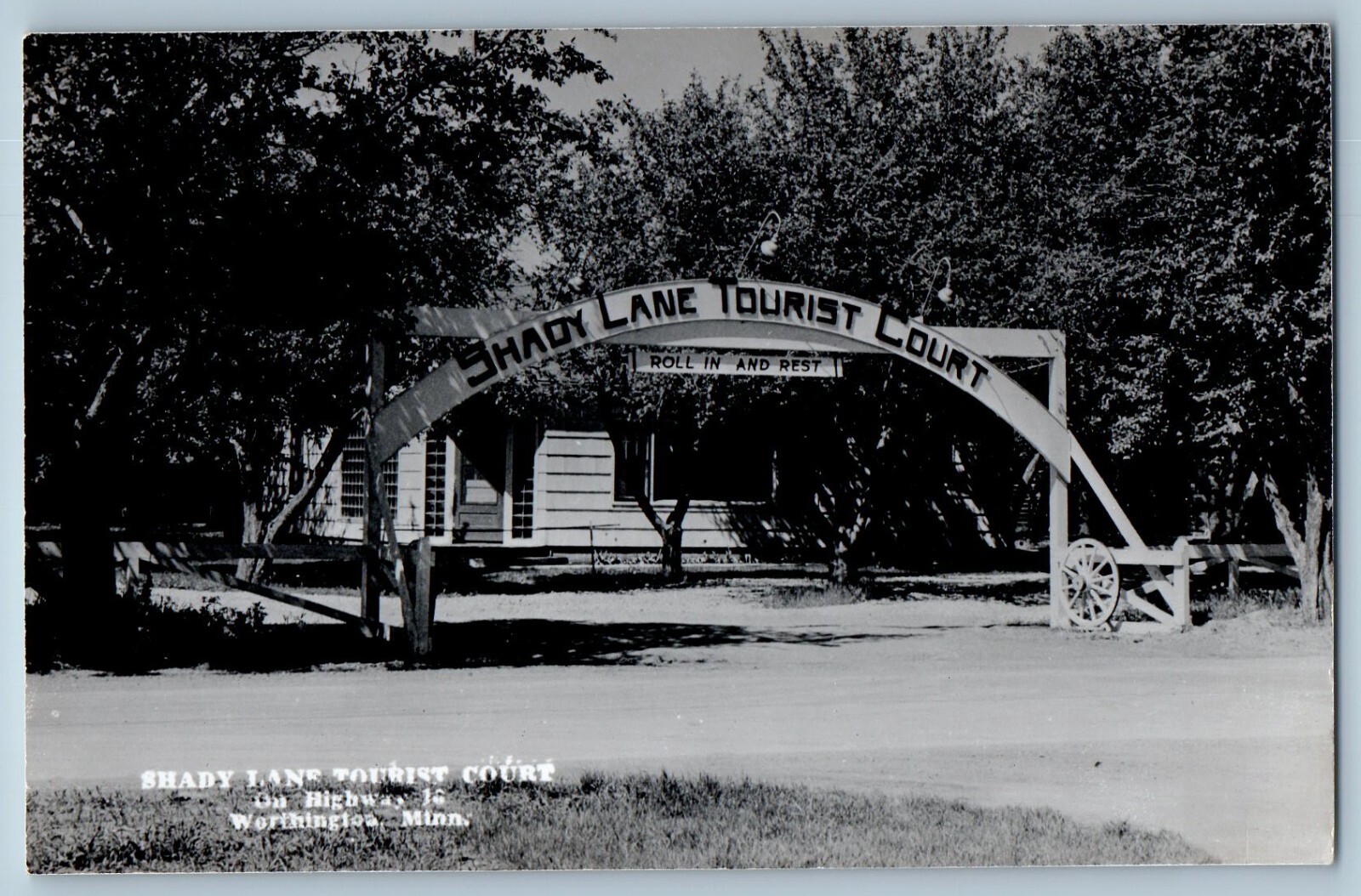 c1950\'s Shady Lane Tourist Court Worthington Minnesota MN RPPC Photo Postcard