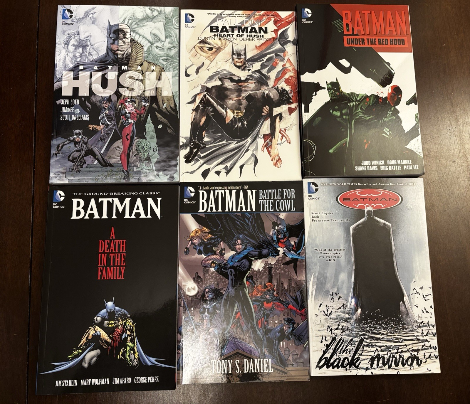 Batman Hush Under Red Hood Death in Family Black Mirror 6 TPB Graphic Novel Lot