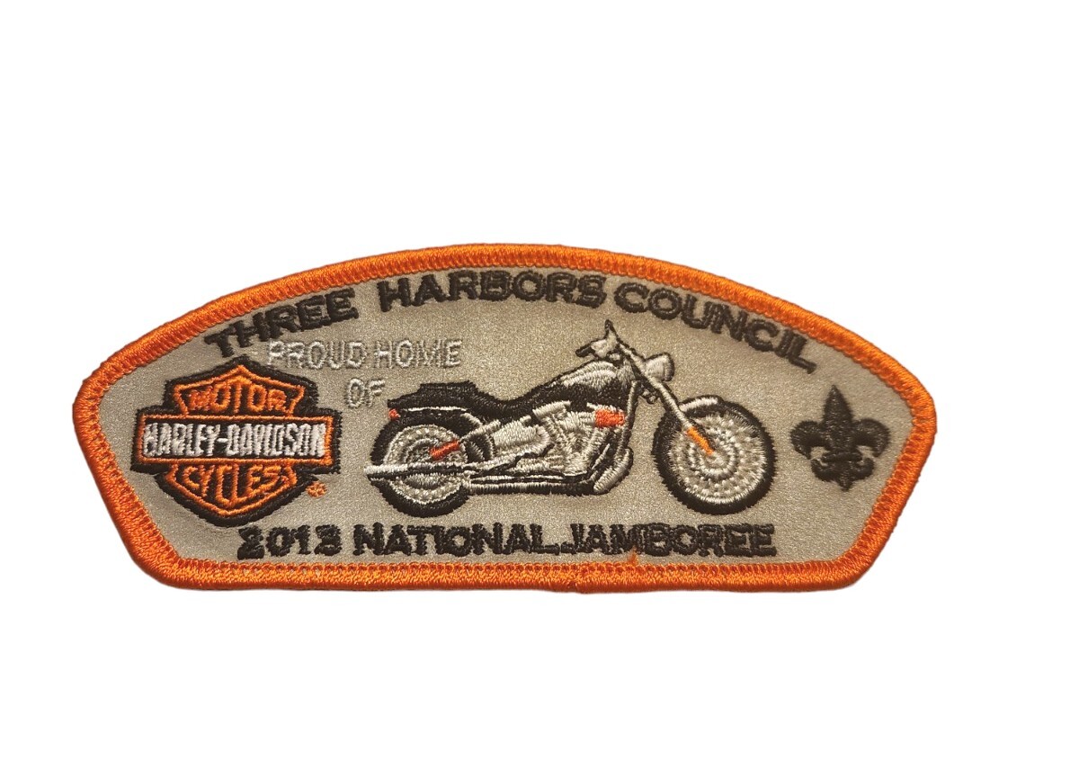 BSA Three Harbors Council 2013 Natl Jamboree Boy Scouts Patch Harley Davidson