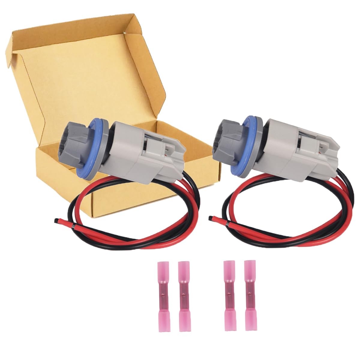 2 Set Rear License Plate Light Bulb Socket Wiring Harness Kit for Ford F-150