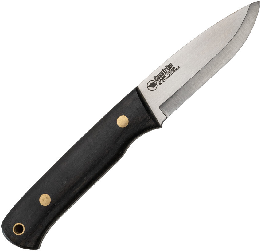 Casstrom Woodsman Black Bog Oak Sleipner Tool Fixed Blade Knife w/ Sheath 