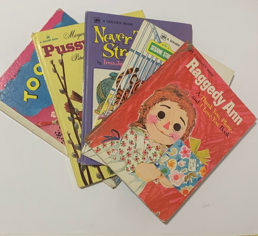 Vintage Raggedy Ann Golden Books Lot of 5 Kids Books My Day Too My Mommy 1980s