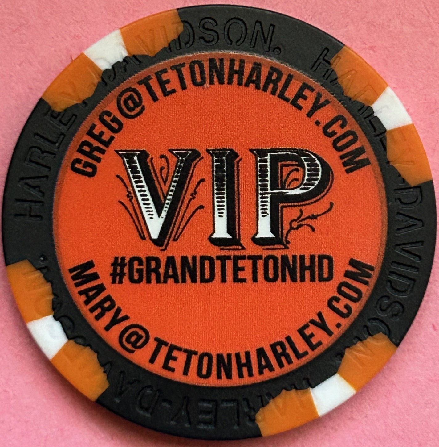 Harley Davidson Wide Print Poker Chip Grand Teton HD Idaho Falls, Idaho VIP Harley Davidson Wide Print Poker Chip Grand Teton HD Idaho Falls, Idaho VIP