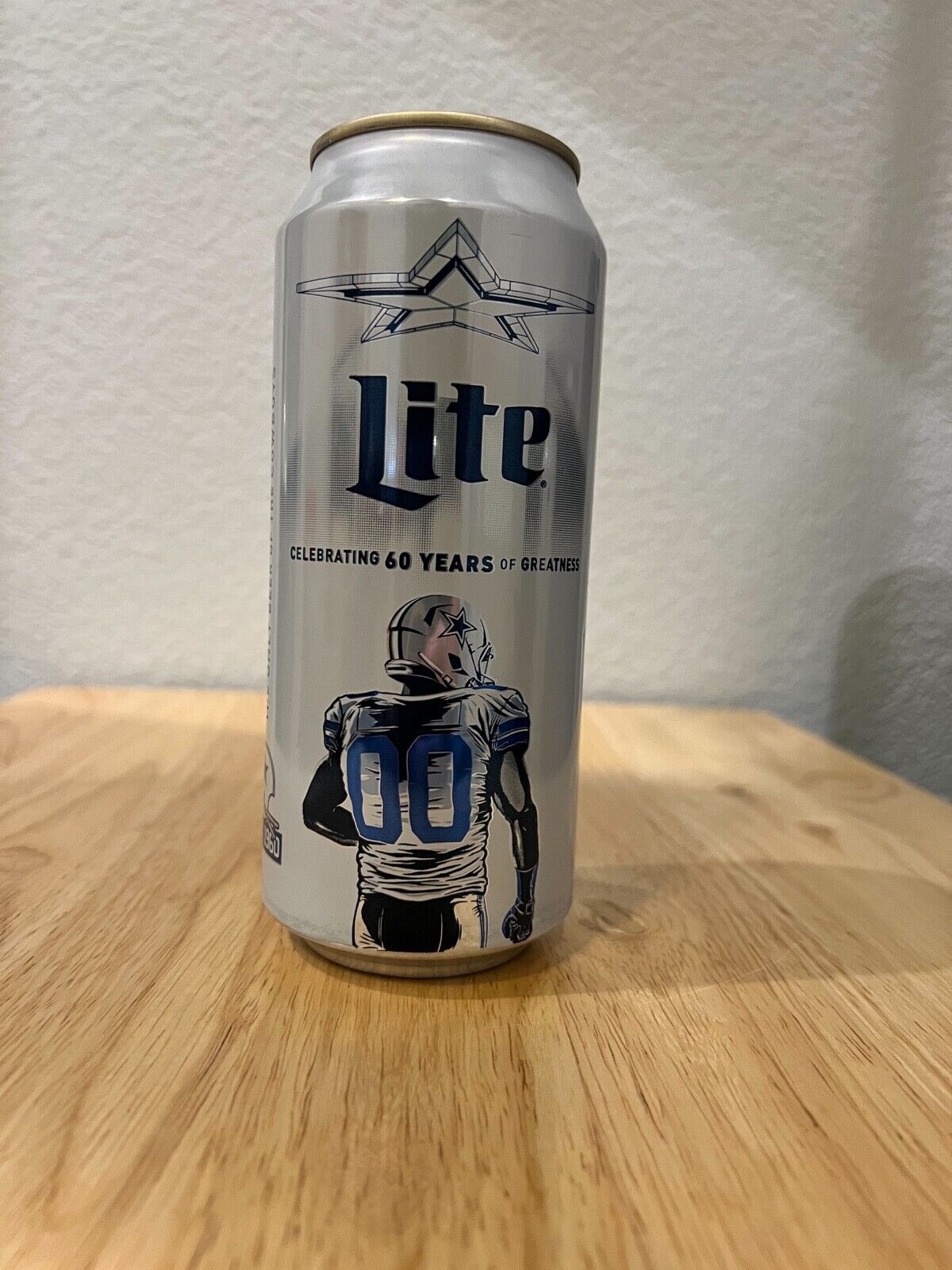 Miller Lite Dallas Cowboys 60th Anniversary Limited Edition 16 oz Beer Can